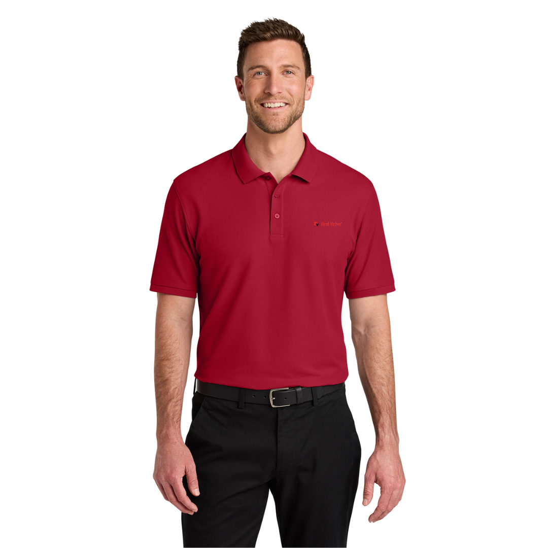 Port Authority® Wearever Signature Pique Polo/Red Valve