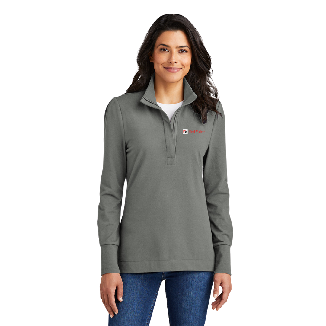 Port Authority® Ladies Fairway Stretch 1/4-Zip/Red Valve