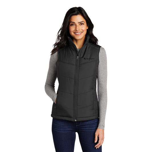 Port Authority® Ladies Puffy Vest/Red Valve