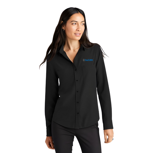 Mercer+Mettle® Women's Stretch Crepe Long Sleeve Camp Blouse/DeZURIK