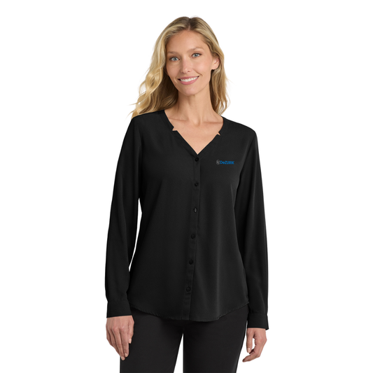 Port Authority® Women's Long Sleeve Button-Front Blouse/DeZURIK