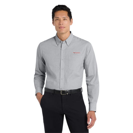 Port Authority® Plaid Pattern Easy Care Shirt/Red Valve
