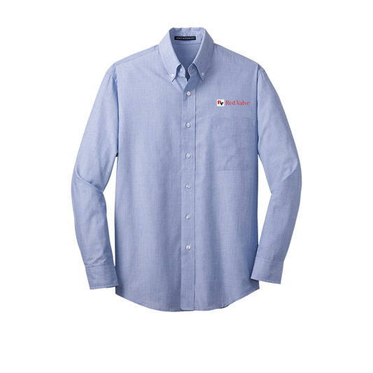 Port Authority® Crosshatch Easy Care Shirt/Red Valve