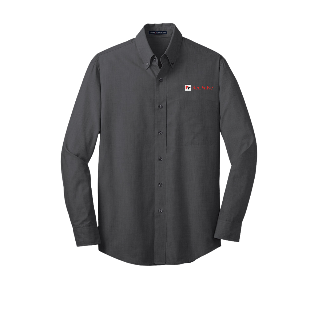 Port Authority® Crosshatch Easy Care Shirt/Red Valve