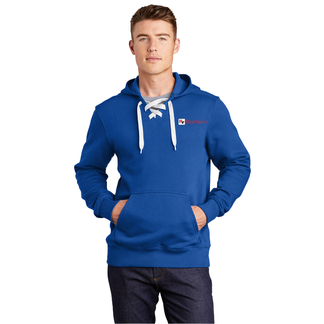 Sport-Tek® Lace Up Pullover Hooded Sweatshirt/Red Valve