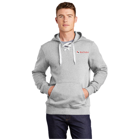 Sport-Tek® Lace Up Pullover Hooded Sweatshirt/Red Valve