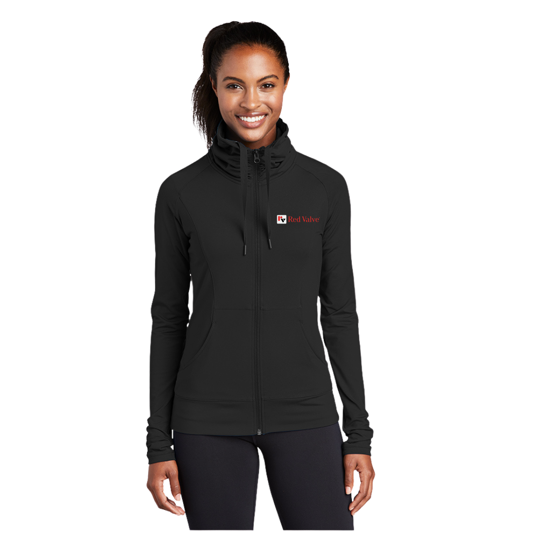 Sport-Tek® Ladies Sport-Wick® Stretch Full-Zip Jacket/Red Valve