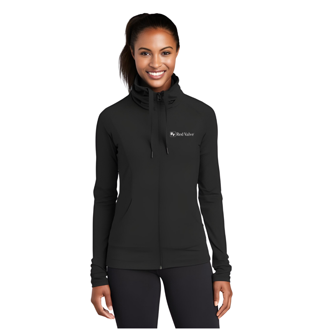 Sport-Tek® Ladies Sport-Wick® Stretch Full-Zip Jacket/Red Valve
