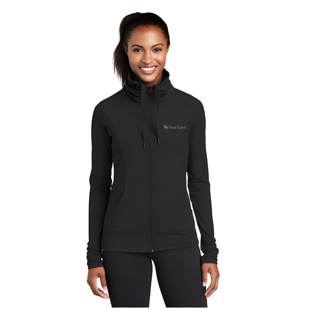 Sport-Tek® Ladies Sport-Wick® Stretch Full-Zip Jacket/Red Valve
