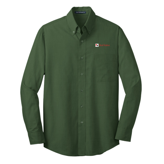 Port Authority® Tall Crosshatch Easy Care Shirt/Red Valve