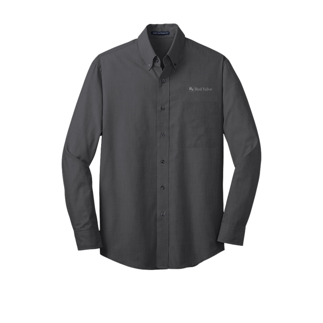 Port Authority® Crosshatch Easy Care Shirt/Red Valve