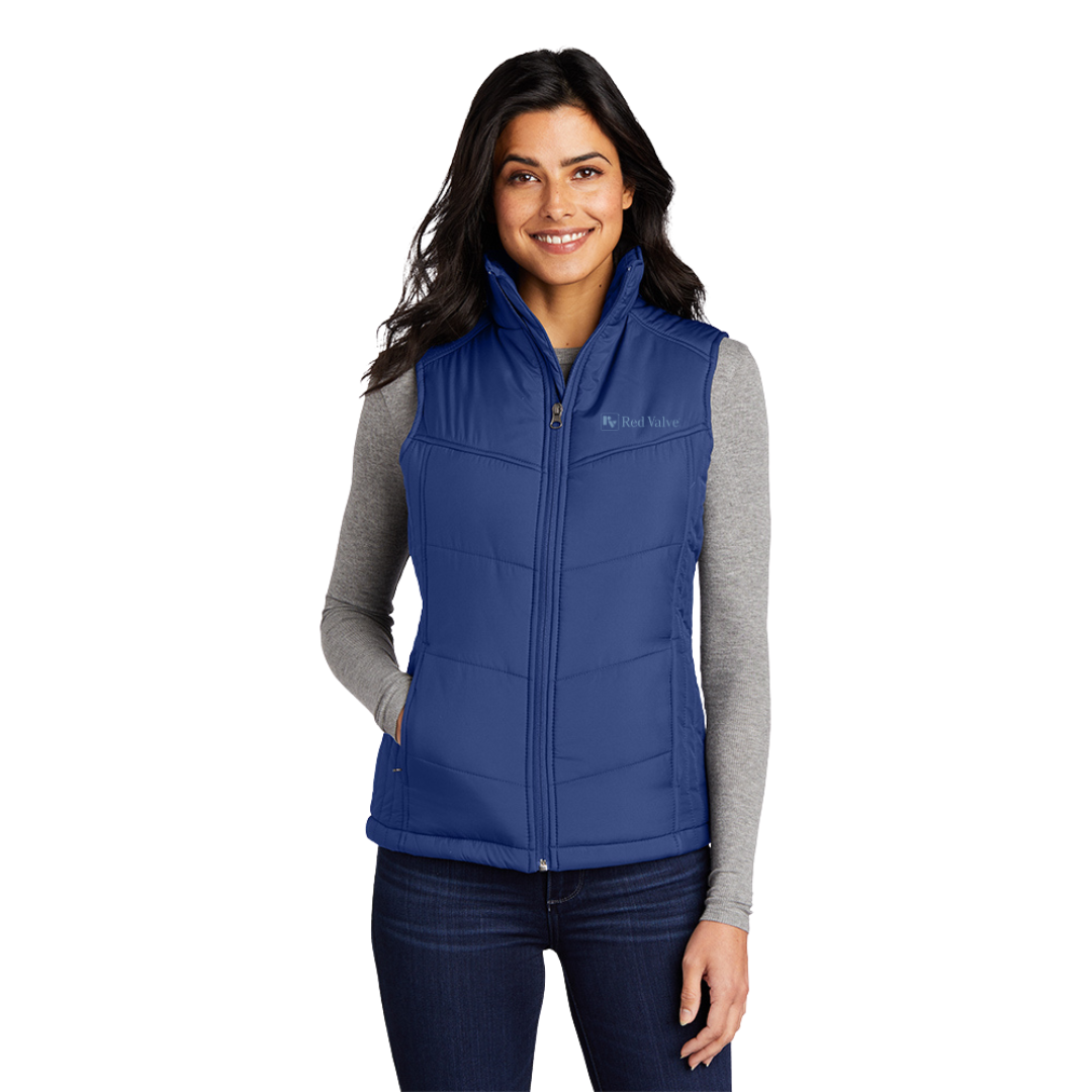 Port Authority® Ladies Puffy Vest/Red Valve