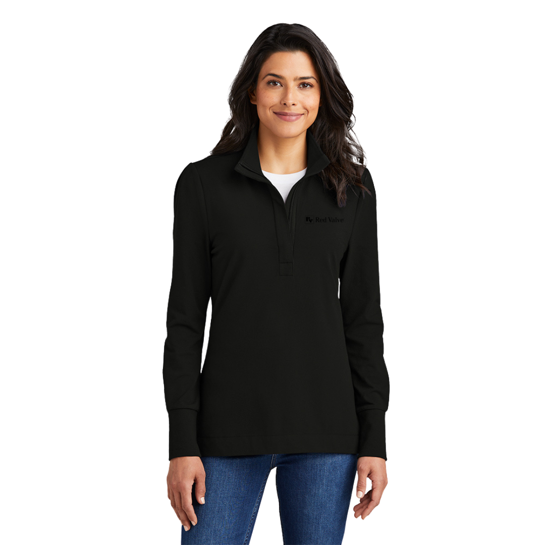 Port Authority® Ladies Fairway Stretch 1/4-Zip/Red Valve