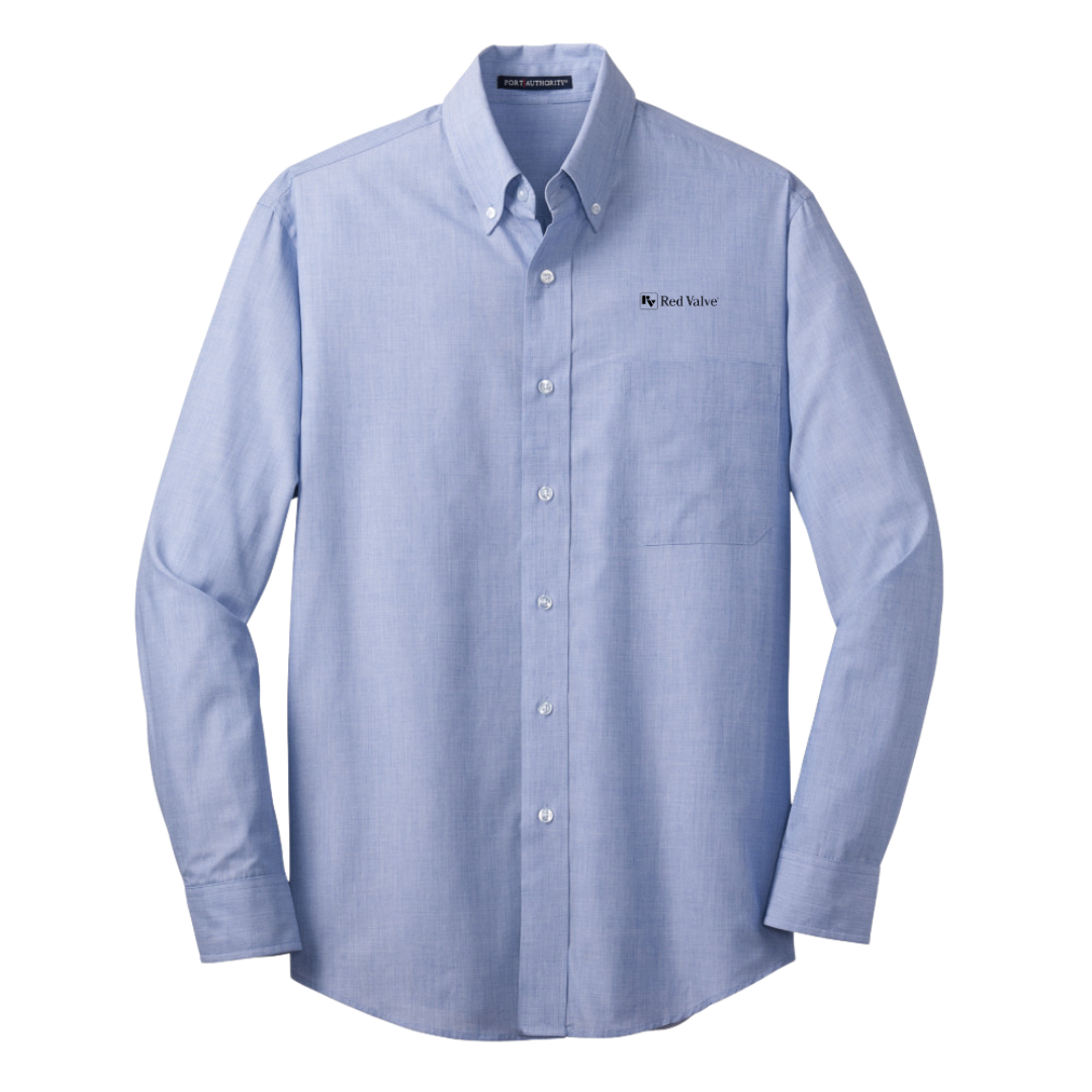 Port Authority® Crosshatch Easy Care Shirt/Red Valve