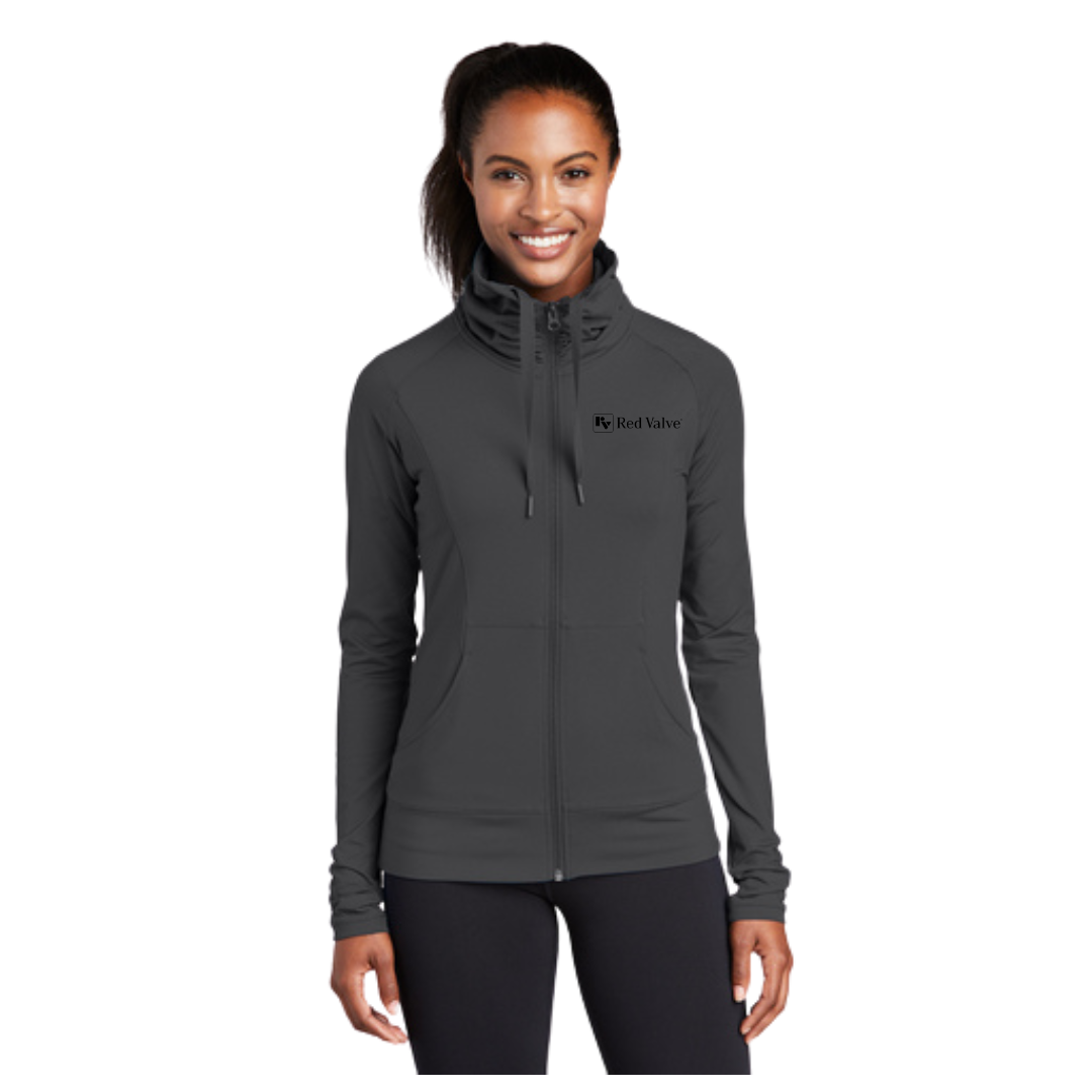 Sport-Tek® Ladies Sport-Wick® Stretch Full-Zip Jacket/Red Valve