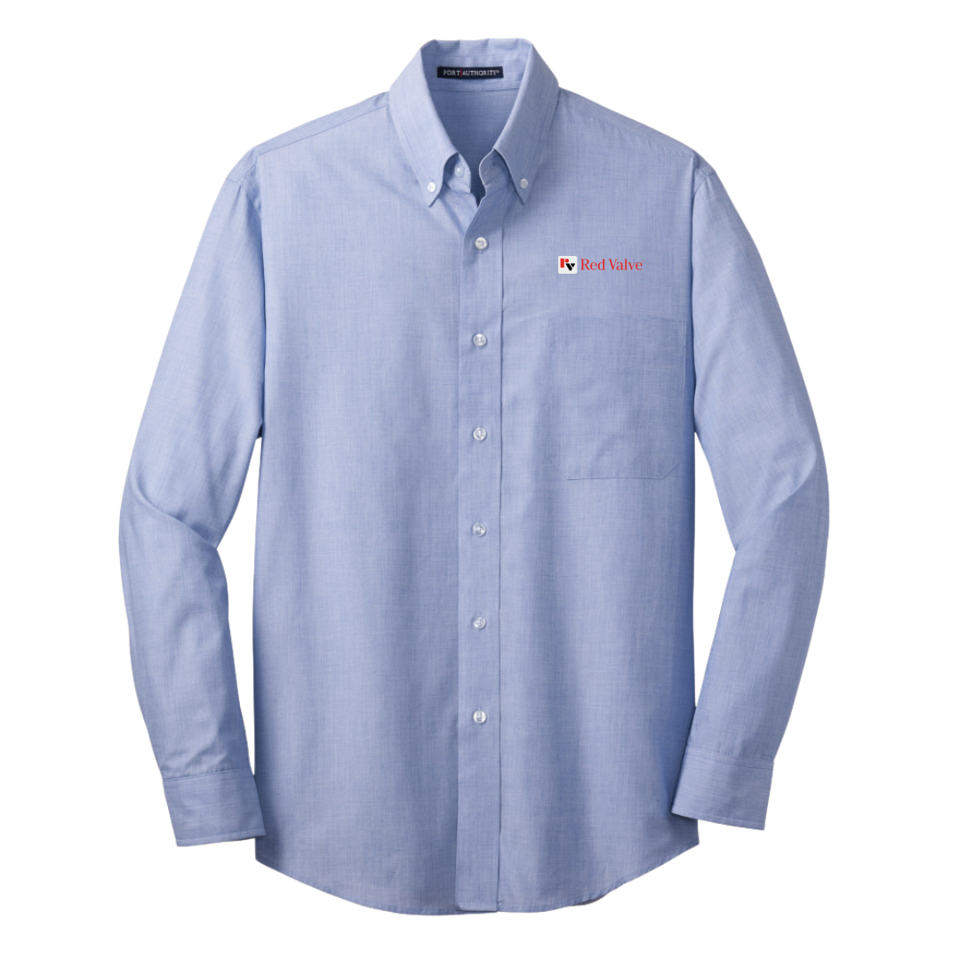 Port Authority® Crosshatch Easy Care Shirt/Red Valve
