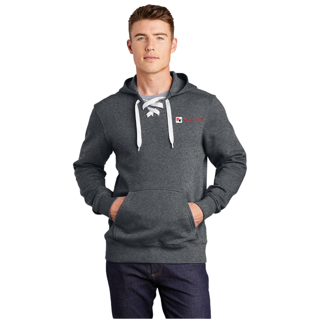 Sport-Tek® Lace Up Pullover Hooded Sweatshirt/Red Valve