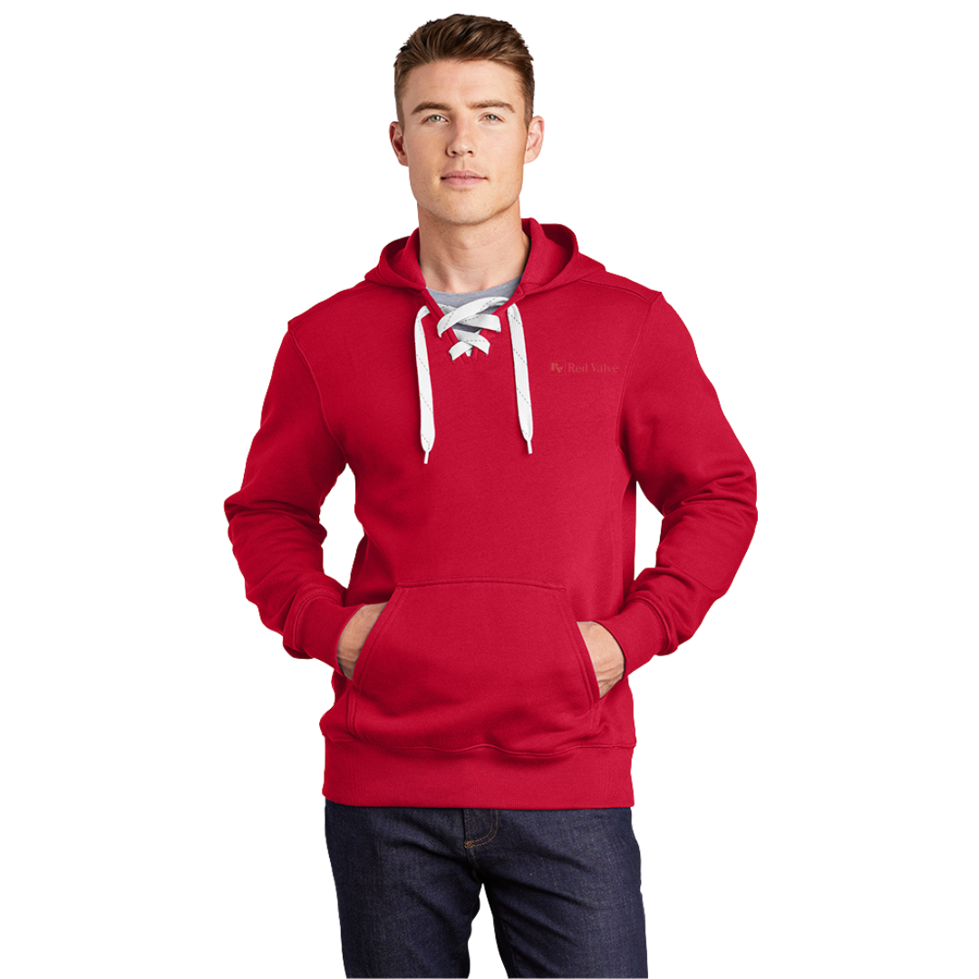 Sport-Tek® Lace Up Pullover Hooded Sweatshirt/Red Valve