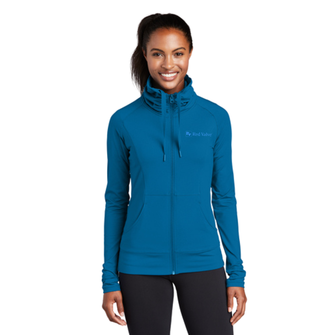 Sport-Tek® Ladies Sport-Wick® Stretch Full-Zip Jacket/Red Valve