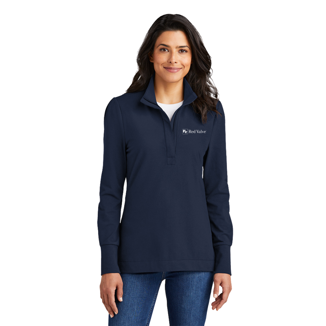 Port Authority® Ladies Fairway Stretch 1/4-Zip/Red Valve