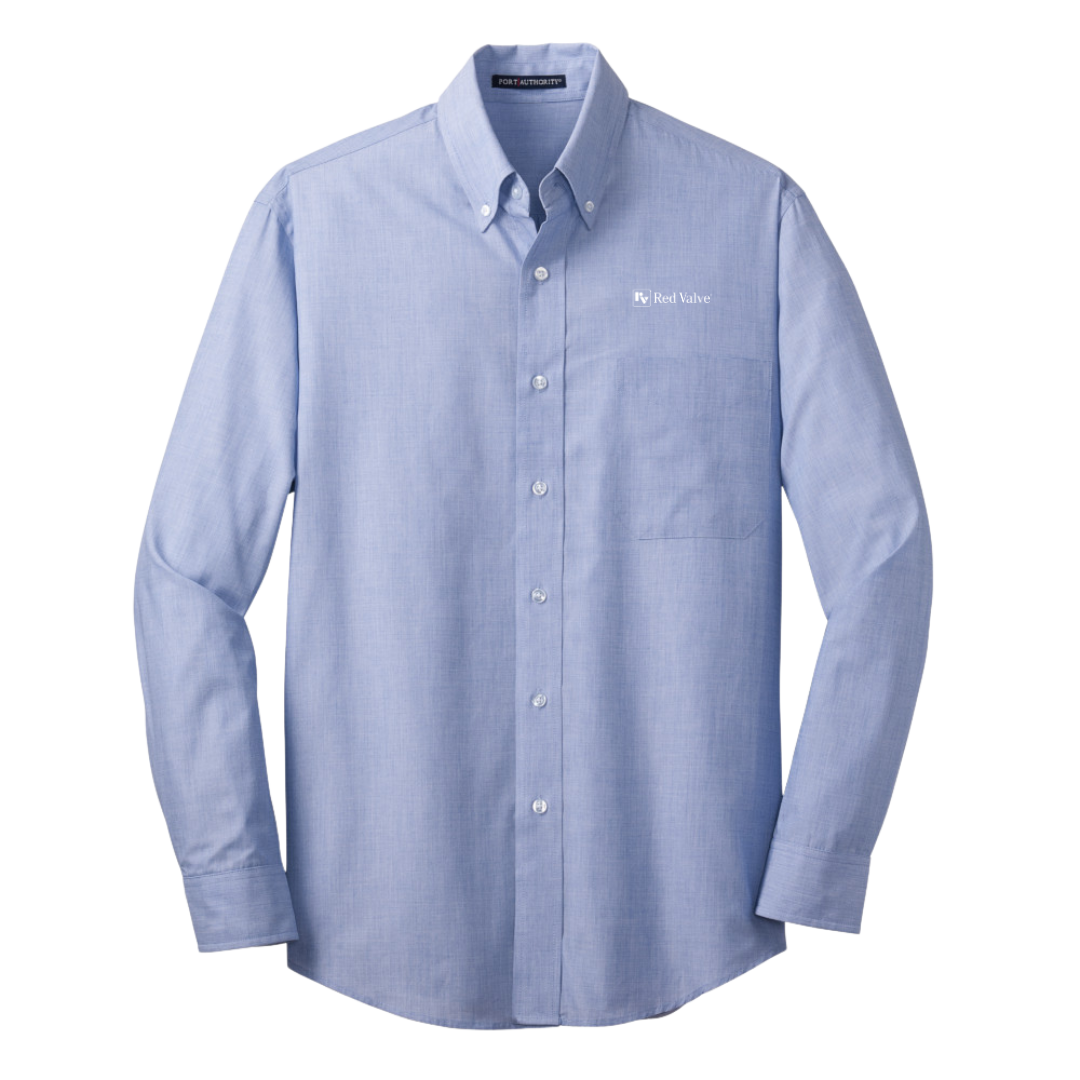 Port Authority® Crosshatch Easy Care Shirt/Red Valve