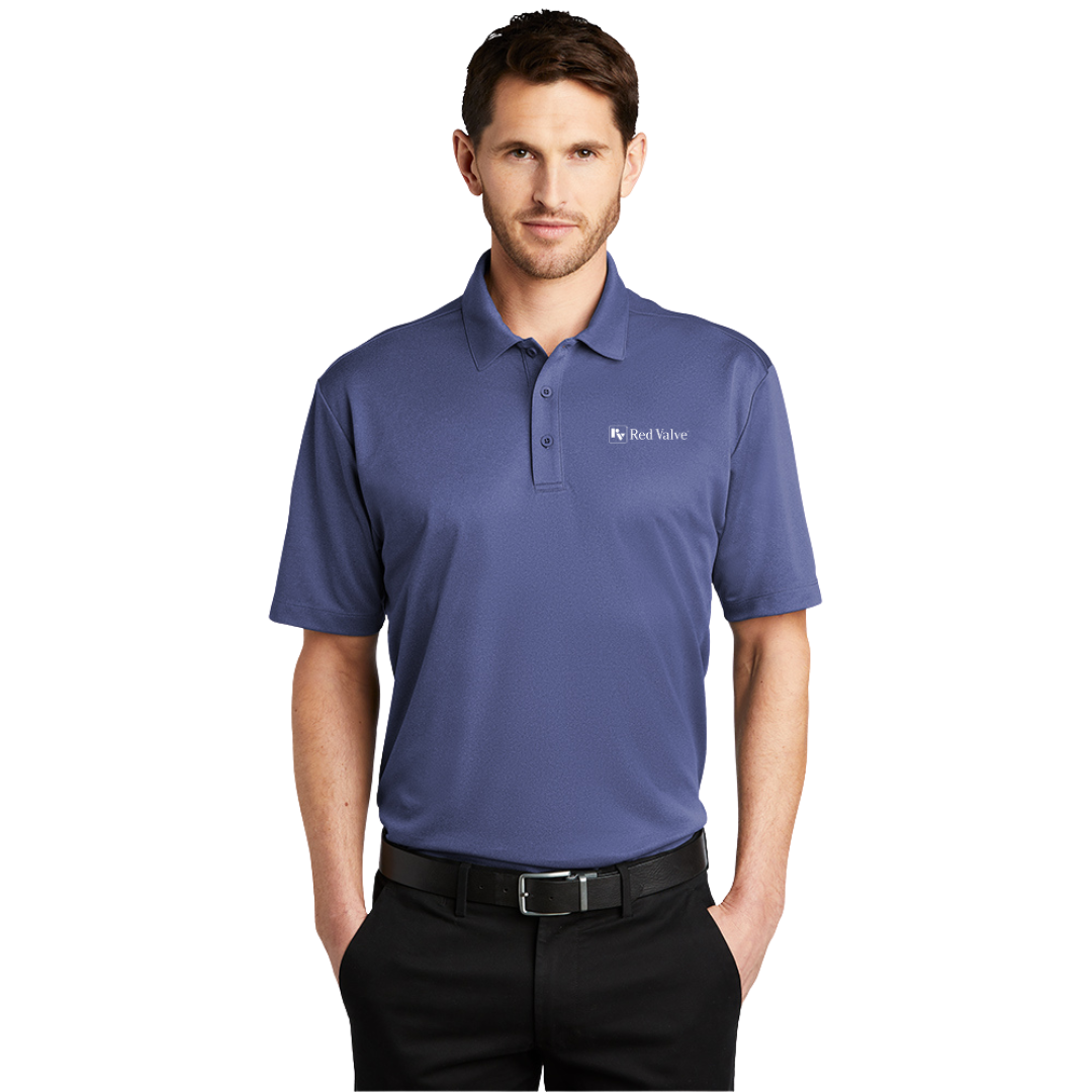 Port Authority® Heathered Silk Touch™ Performance Polo/Red Valve
