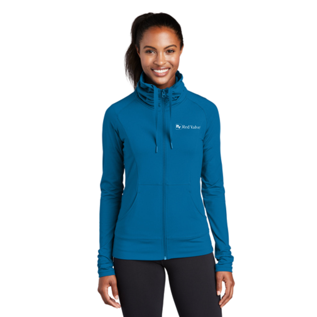 Sport-Tek® Ladies Sport-Wick® Stretch Full-Zip Jacket/Red Valve
